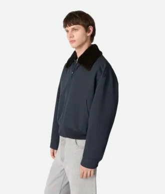 Silk and Cotton Twill Bomber Jacket