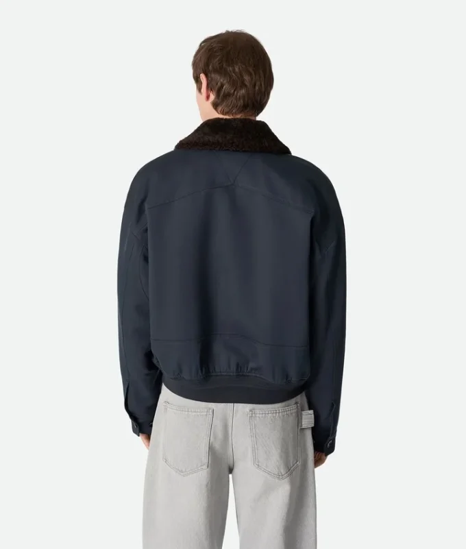 Silk and Cotton Twill Bomber Jacket
