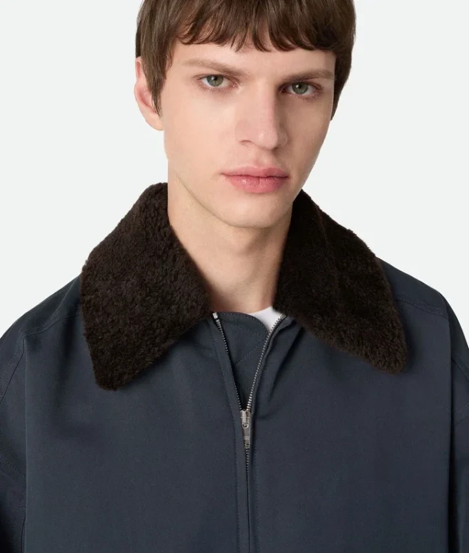Silk and Cotton Twill Bomber Jacket