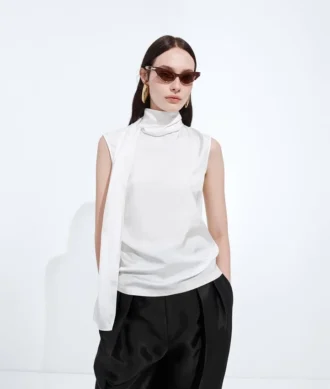 Silk Stretch Satin Top