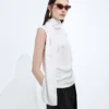 Silk Stretch Satin Top