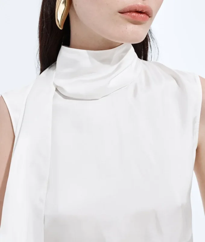 Silk Stretch Satin Top