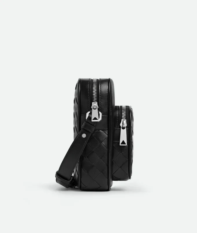 Small Intrecciato Camera Bag with Pocket