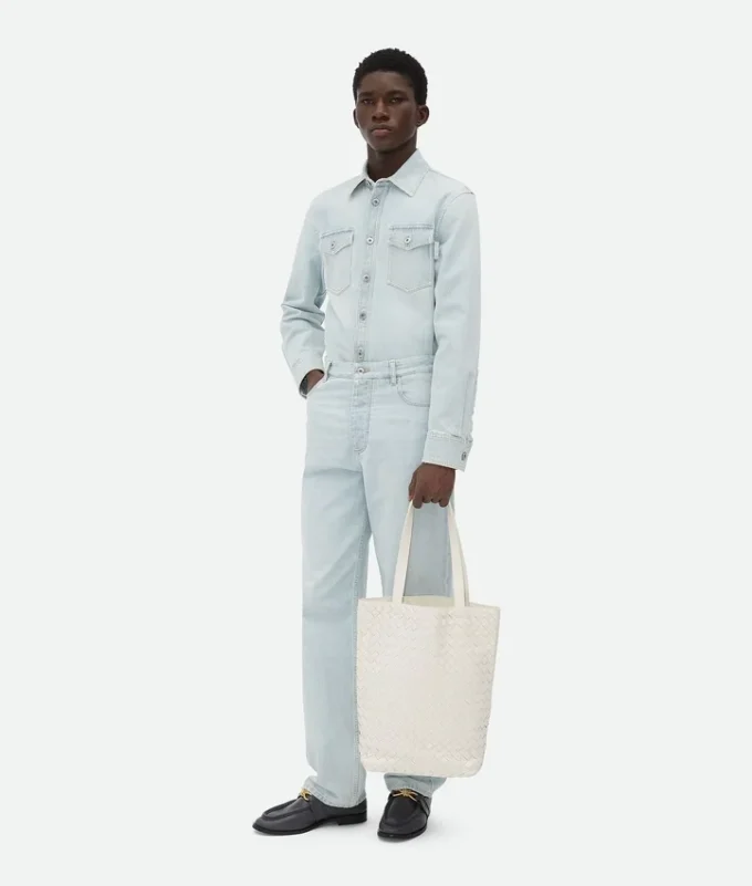 Small Intrecciato North-South Tote