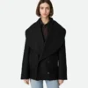 Stretch Wool Short Coat