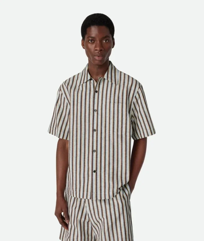 Stripe Cotton and Linen Shirt