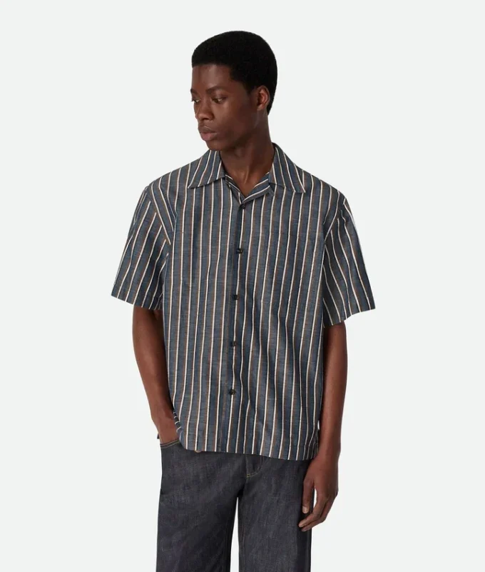 Stripe Cotton and Linen Shirt