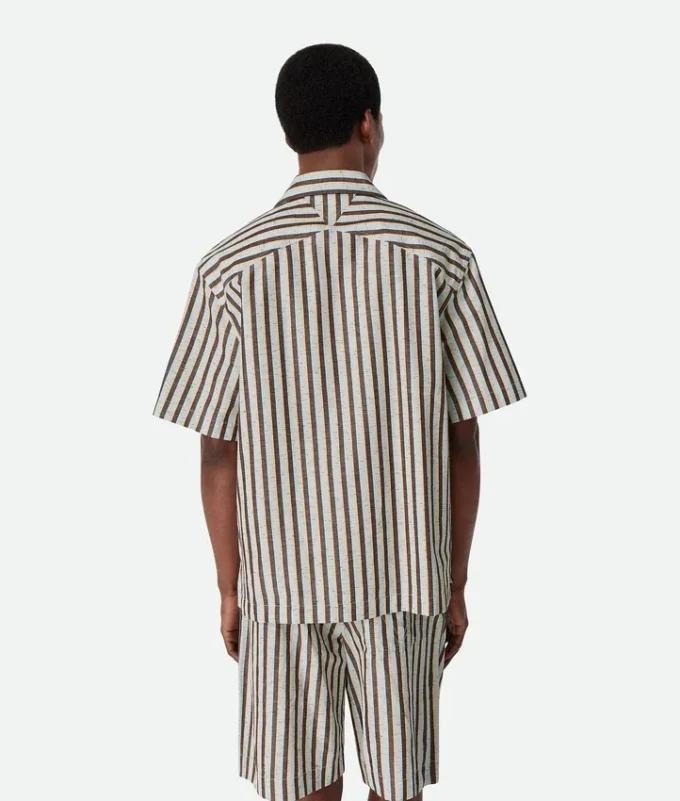 Stripe Cotton and Linen Shirt