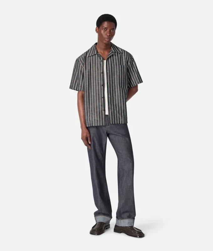 Stripe Cotton and Linen Shirt