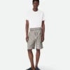 Stripe Cotton and Linen Shorts