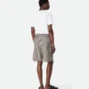 Stripe Cotton and Linen Shorts