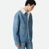 Vintage Indigo Denim and Shearling Jacket