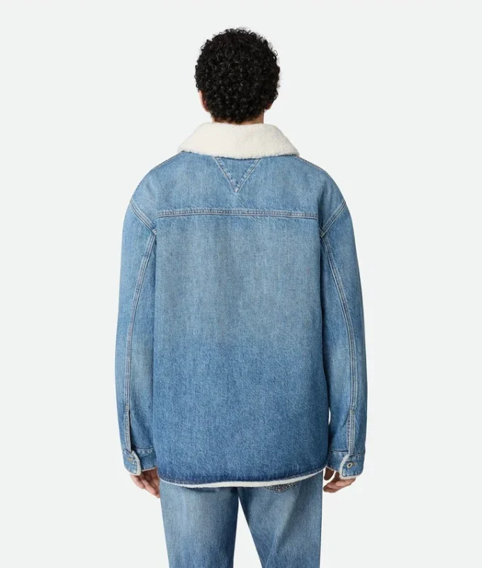 Vintage Indigo Denim and Shearling Jacket