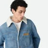 Vintage Indigo Denim and Shearling Jacket