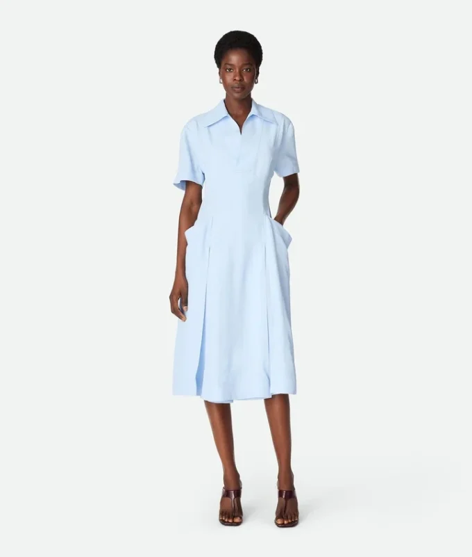 Viscose and Silk Twill Dress