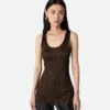 Viscose Satin Crushed Tank Top