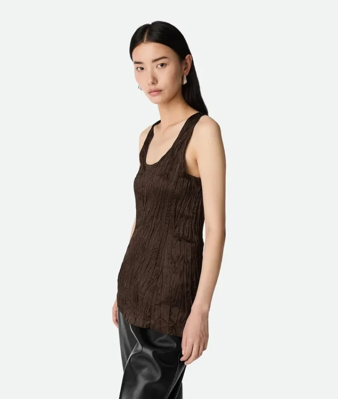 Viscose Satin Crushed Tank Top