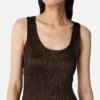 Viscose Satin Crushed Tank Top