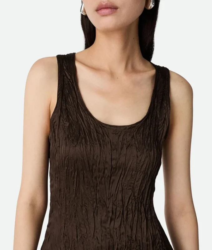 Viscose Satin Crushed Tank Top