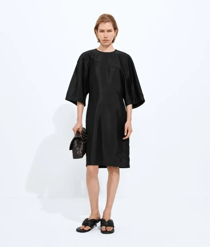 Washed Cotton and Viscose Twill Dress