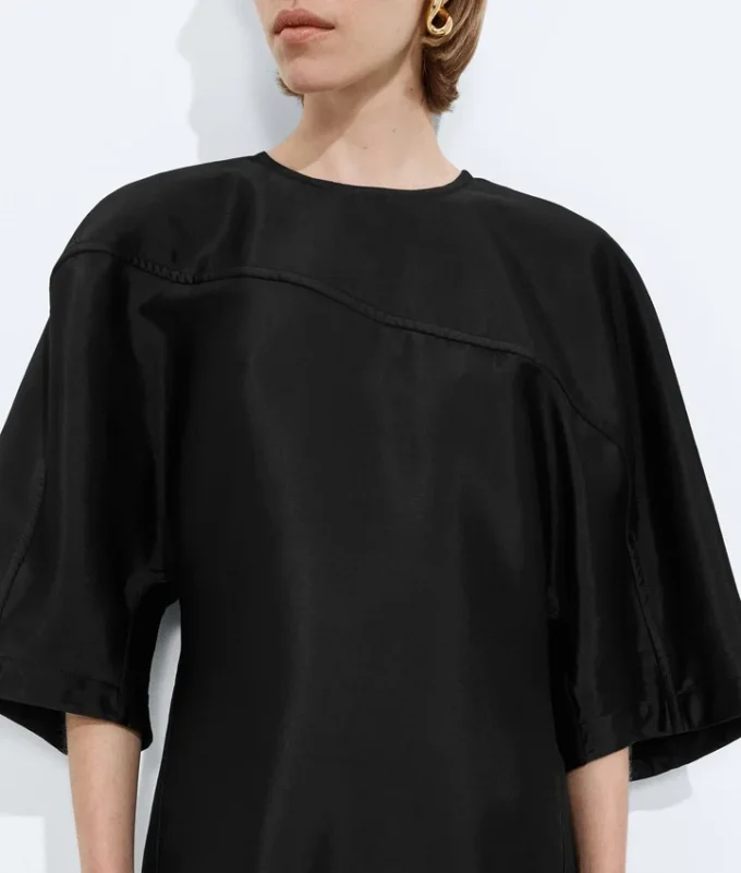 Washed Cotton and Viscose Twill Dress