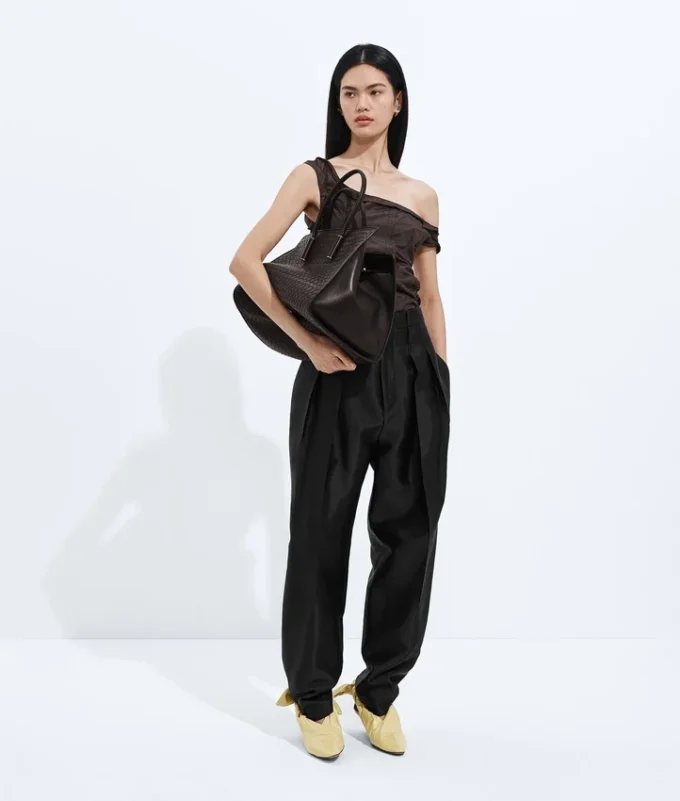 Washed Cotton and Viscose Twill Pants