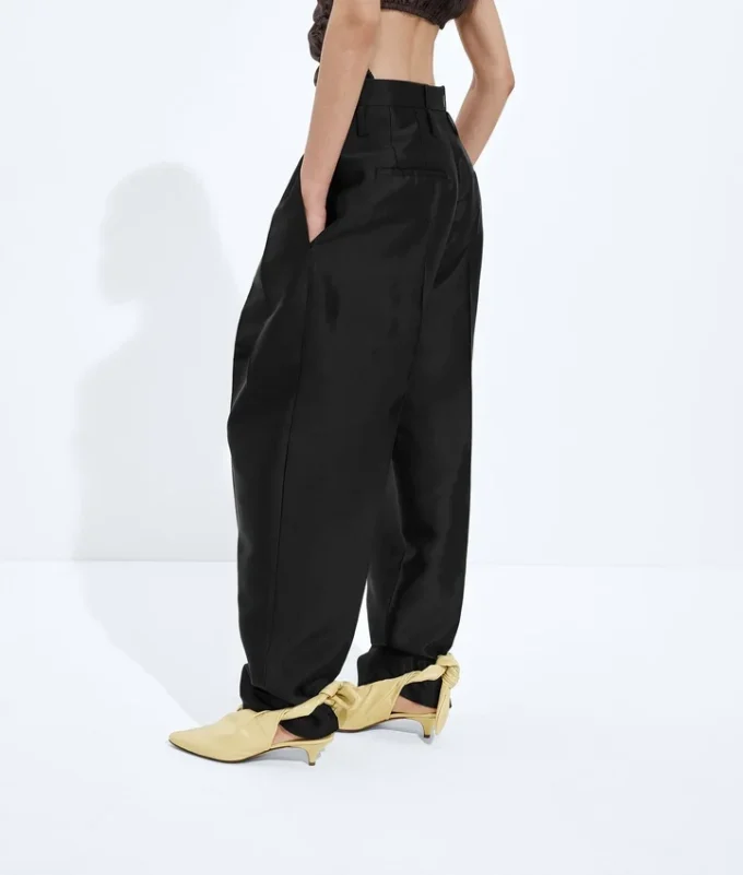 Washed Cotton and Viscose Twill Pants