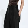Washed Cotton and Viscose Twill Pants