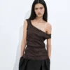 Washed Silk Taffeta Top