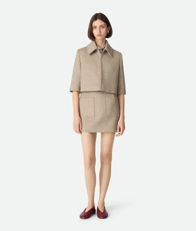 Wool and Cashmere Cropped Jacket