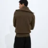Wool and Cotton Zip-Up Cardigan