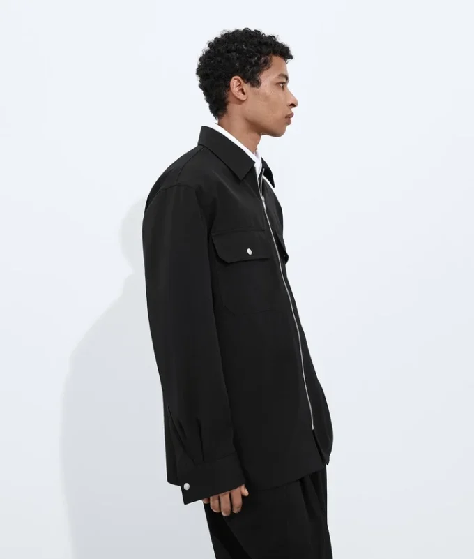 Wool Grain De Poudre Overshirt