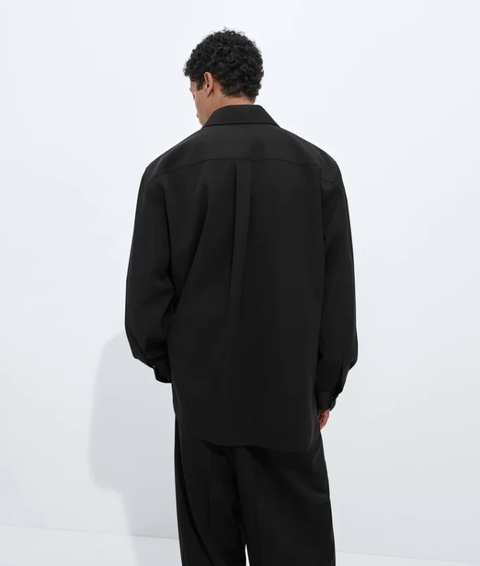 Wool Grain De Poudre Overshirt