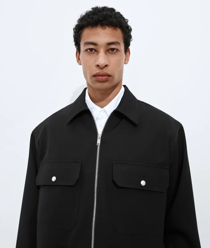 Wool Grain De Poudre Overshirt