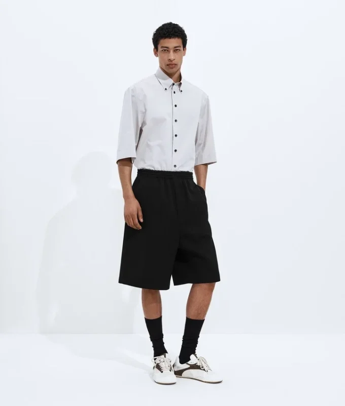 Wool Grain De Poudre Shorts