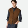 Wool Rib Cardigan Gilet