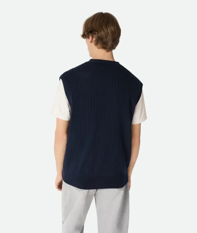 Wool Rib Cardigan Gilet